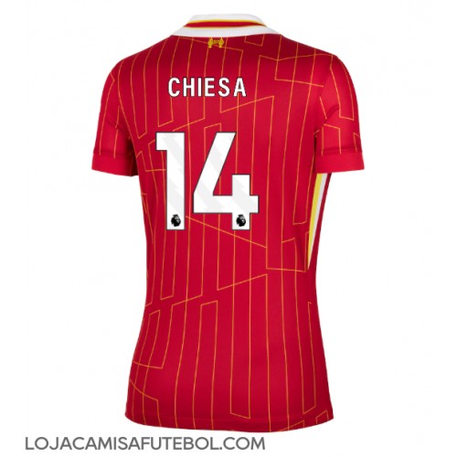 Camisa de Futebol Liverpool Federico Chiesa #14 Equipamento Principal Mulheres 2024-25 Manga Curta